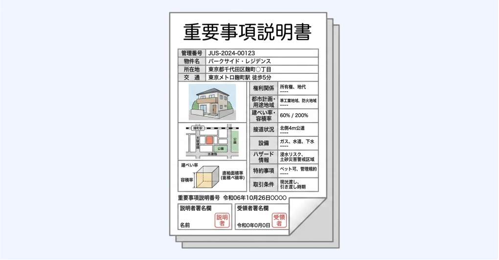 重要事項説明書のサンプルイメージ