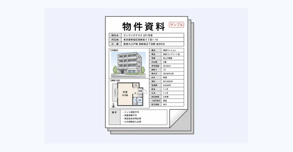 マイソク・物件資料のサンプルイメージ